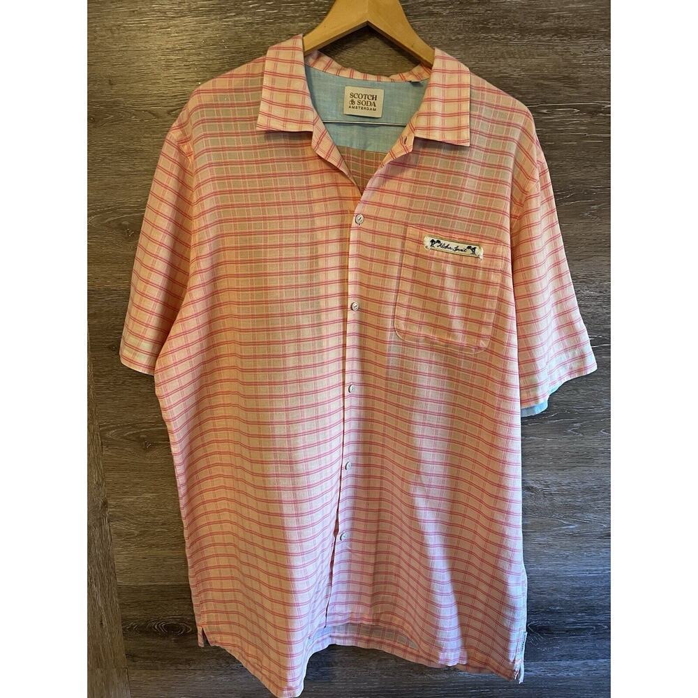 Scotch & Soda Short Sleeve Hawaiian Button-Up Mens Shirt XXL Striped